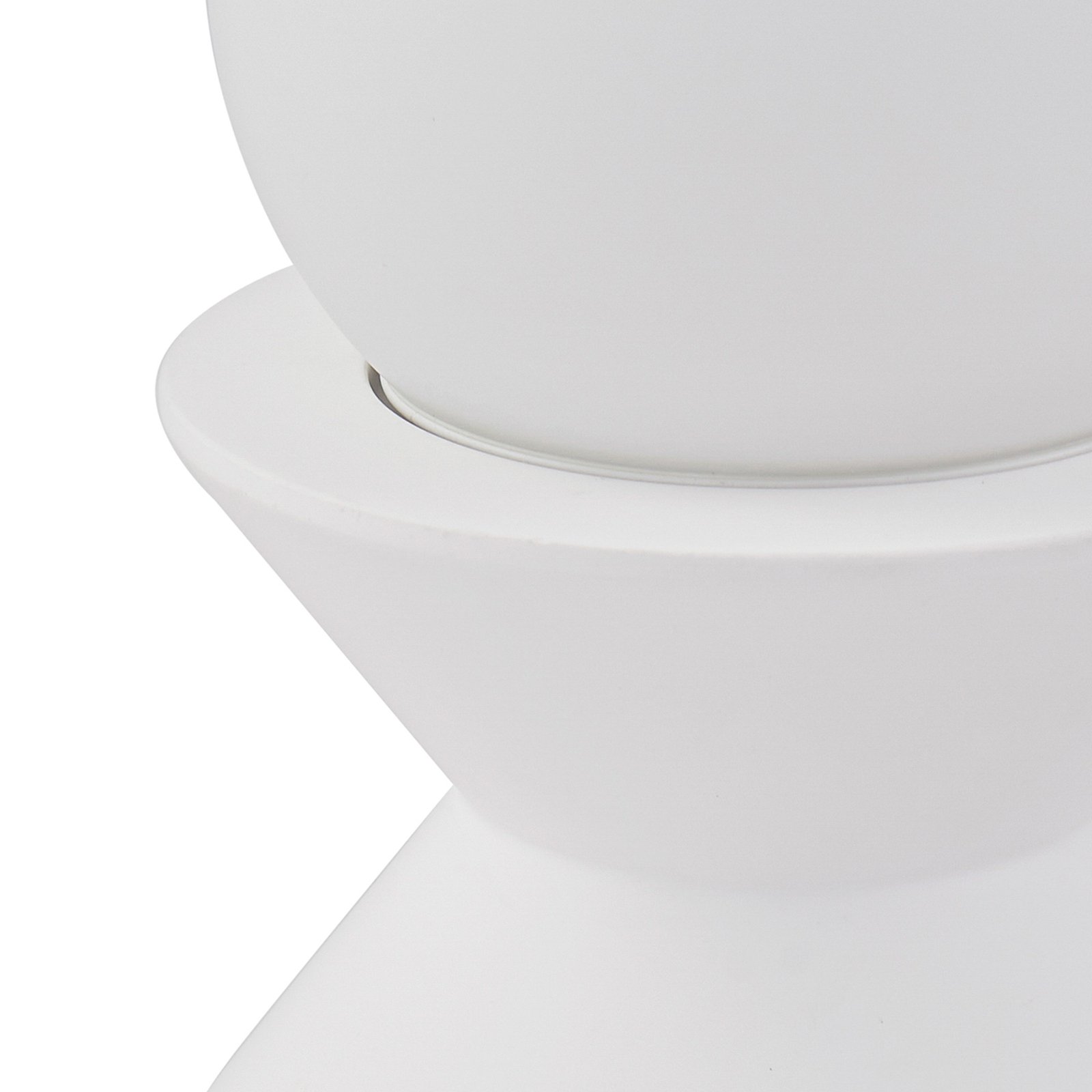 Lindby table lamp Nielson, white, height lampshade 9 cm, plaster