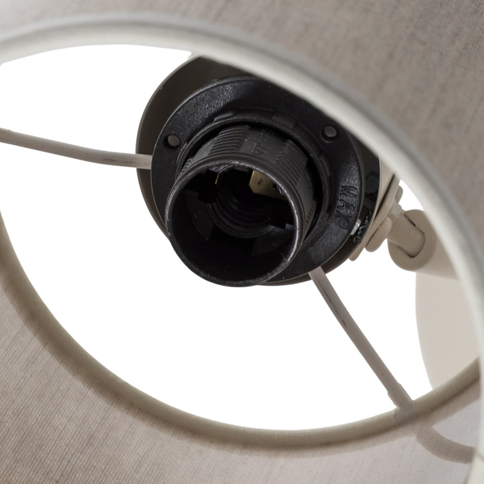 Стенно осветление Suerte, кремаво бяло, ленен текстил, височина 18 cm, E14