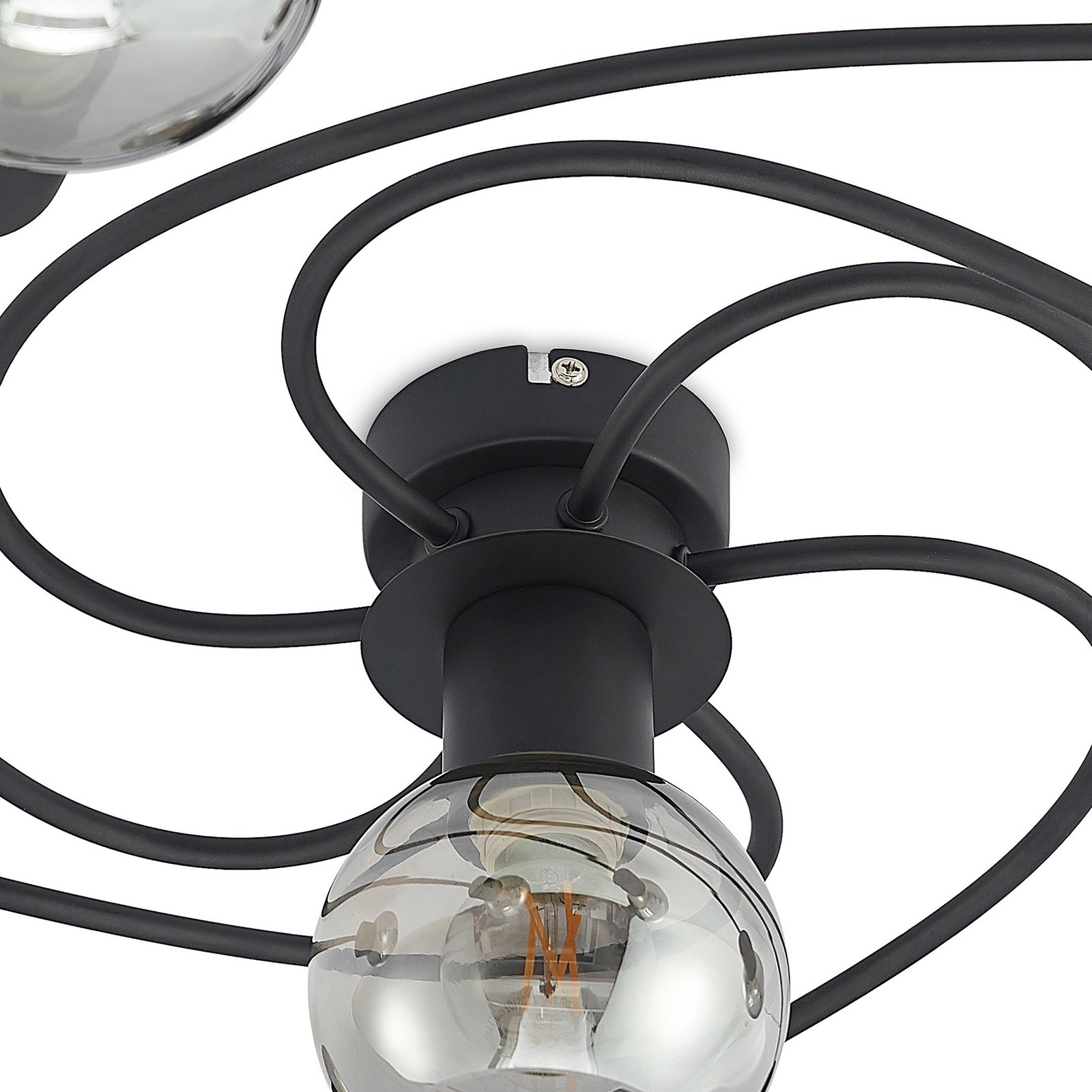 Ciala 7 Lámpara de Techo Black/Smoke - Lindby