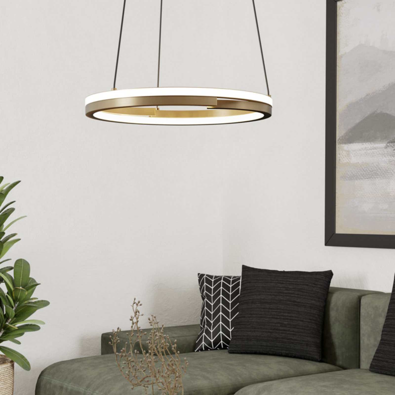 EGLO LED hanglamp MEZZOMONTE, brons, Ø 48 cm, CCT EGLO LED hanglamp MEZZOMONTE, brons, Ø 48 cm, CCT