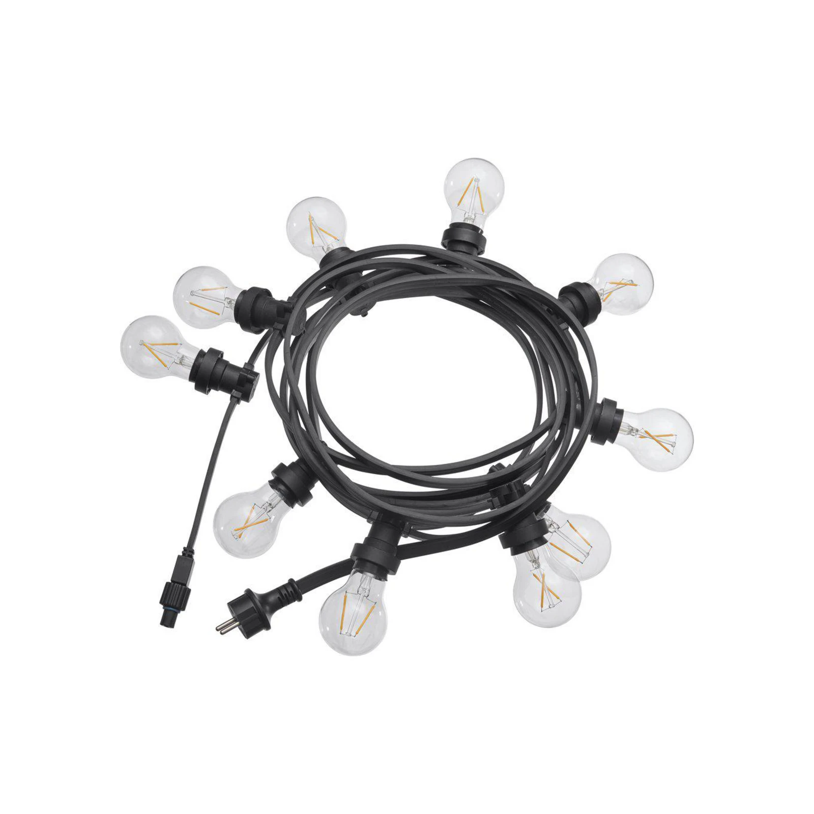 Cadeia de luz exterior PR Home Brilhante, transparente / preto, 720 cm