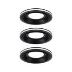 Paulmann LED-Einbauleuchte Sormus schwarz, Ø 10 cm, IP65 3er