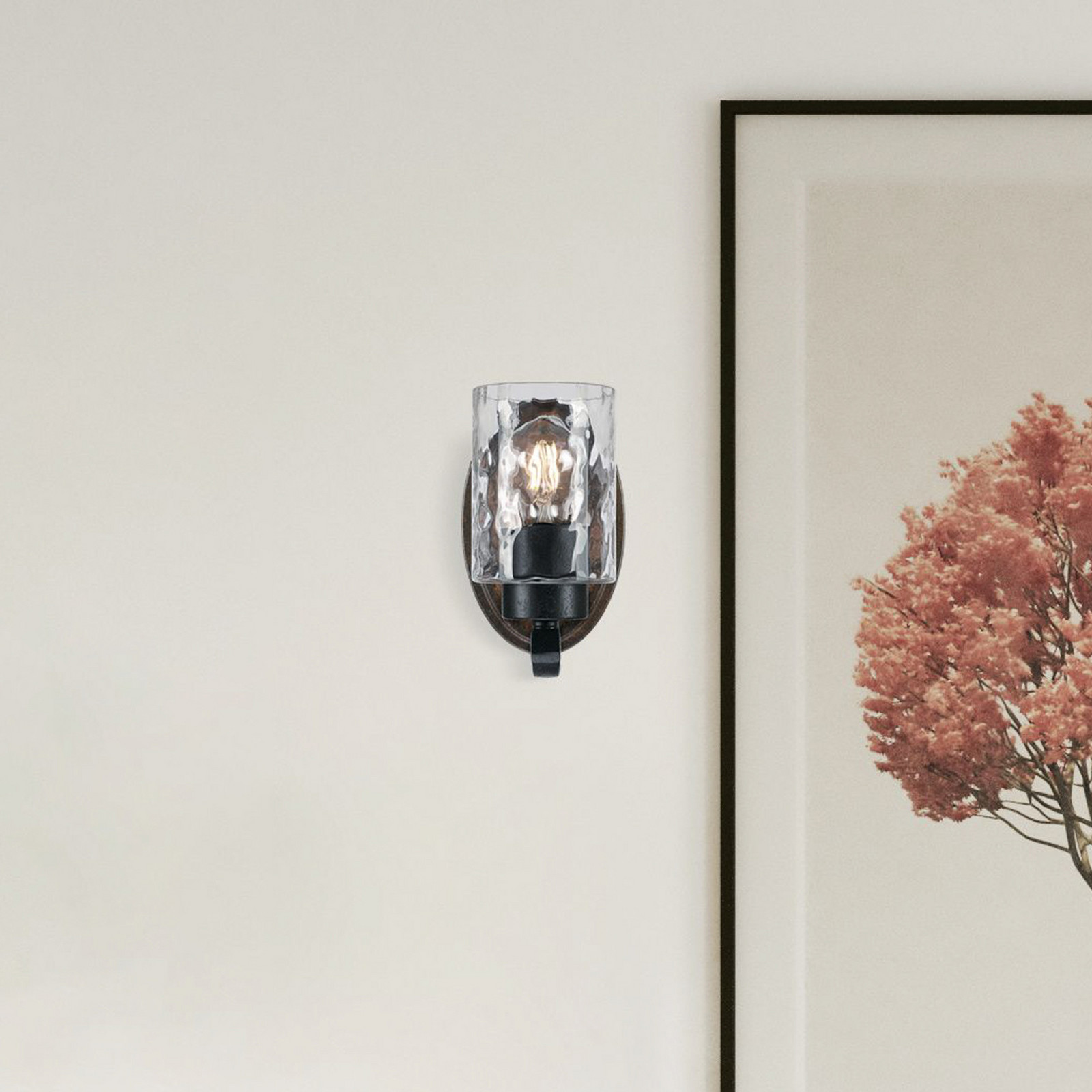 Westinghouse Barnwell lumina de perete - Camera de zi / sufragerie - Casă de țară / Rustic - maro negru transparent - Metal