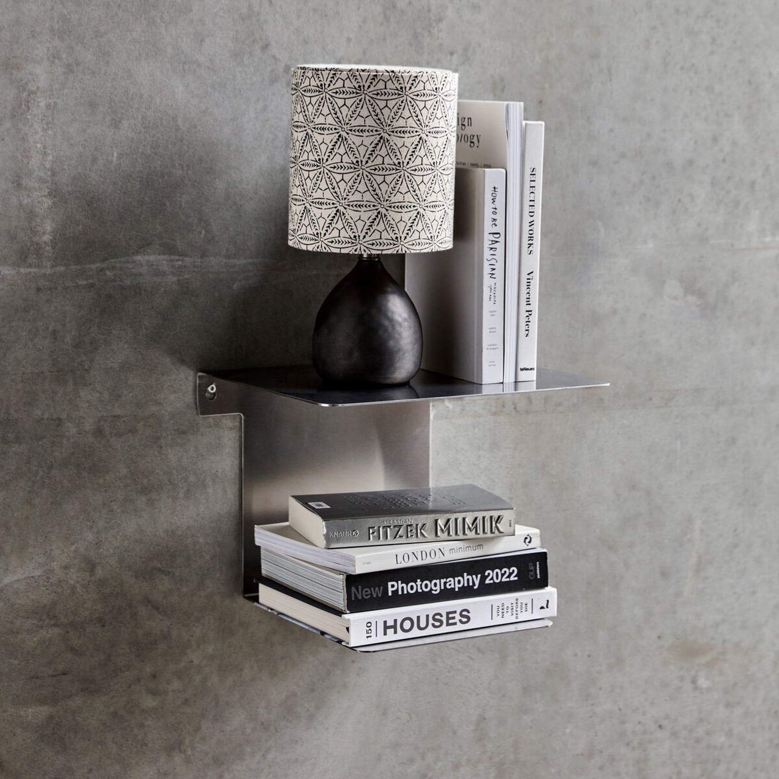 HDBook wandplank geborsteld zilver 32x25x23 cm - House Doctor