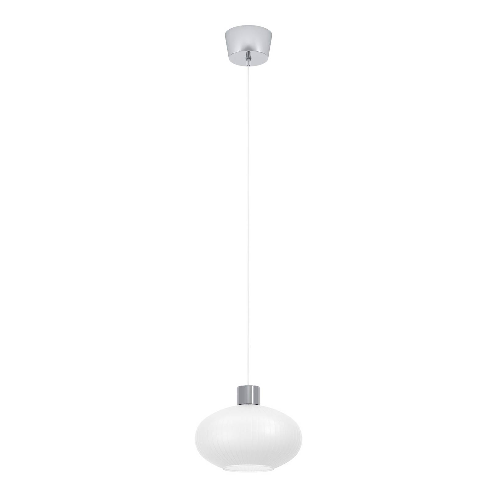 Hängeleuchte Dasmina, Ø 25 cm, weiß/chrom, Glas, E27