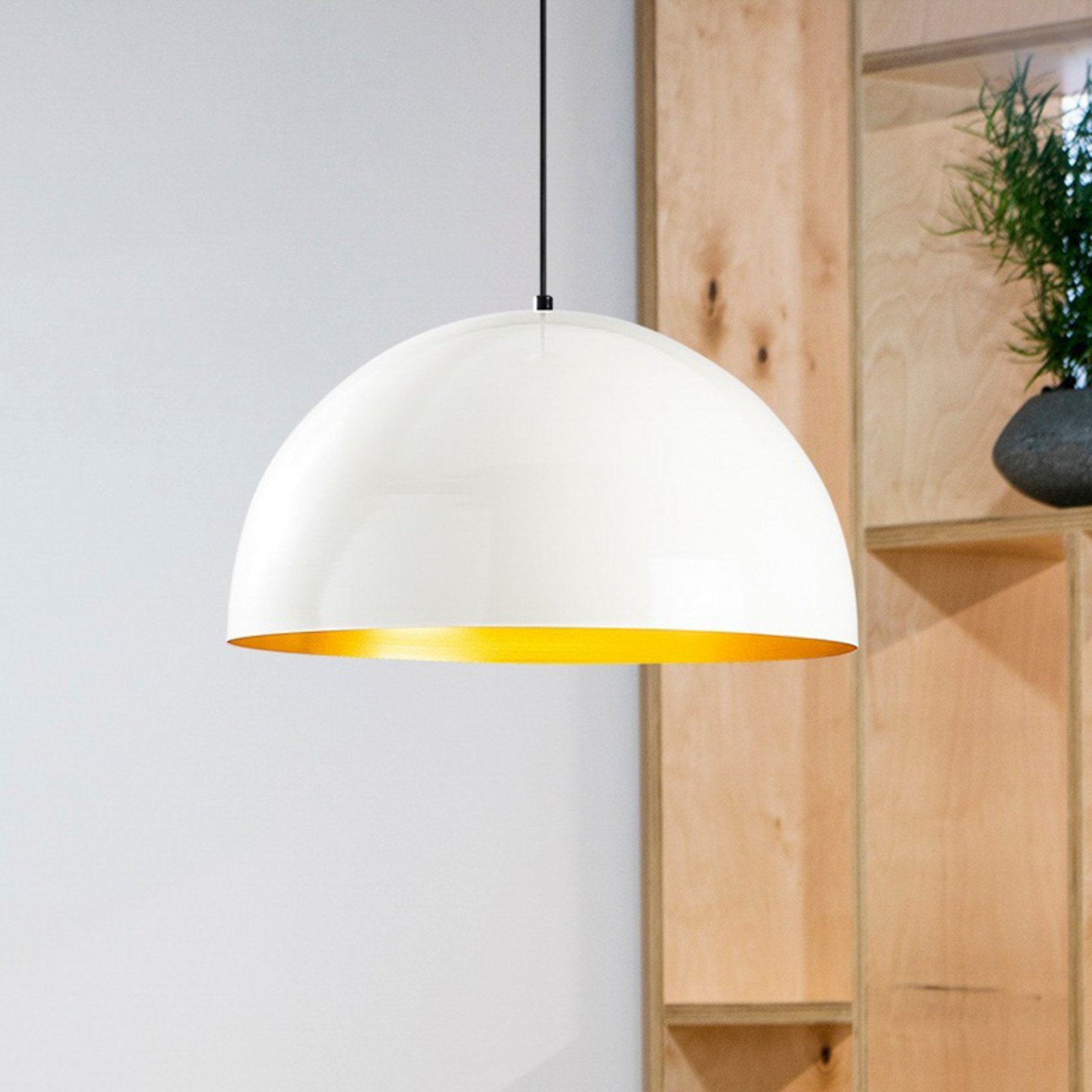 Opviq Berceste 234-S lampă suspendată Ø50cm alb/auriu - Camera de zi / sufragerie - modern - alb auriu - Metal