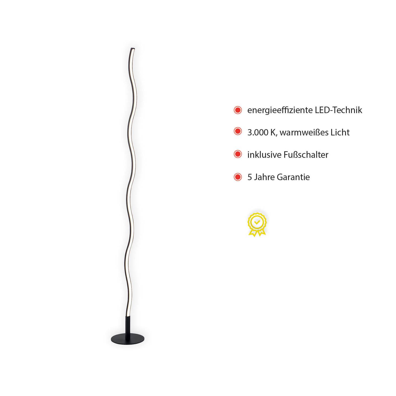 Lampa stojąca LED Wave 3 000 K 120cm czarna