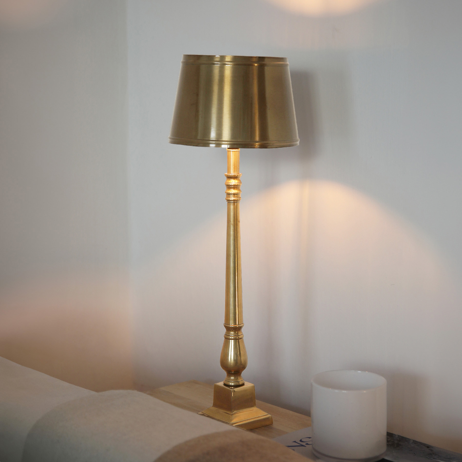 Metallo table lamp, antique brass-coloured, metal, height 66 cm