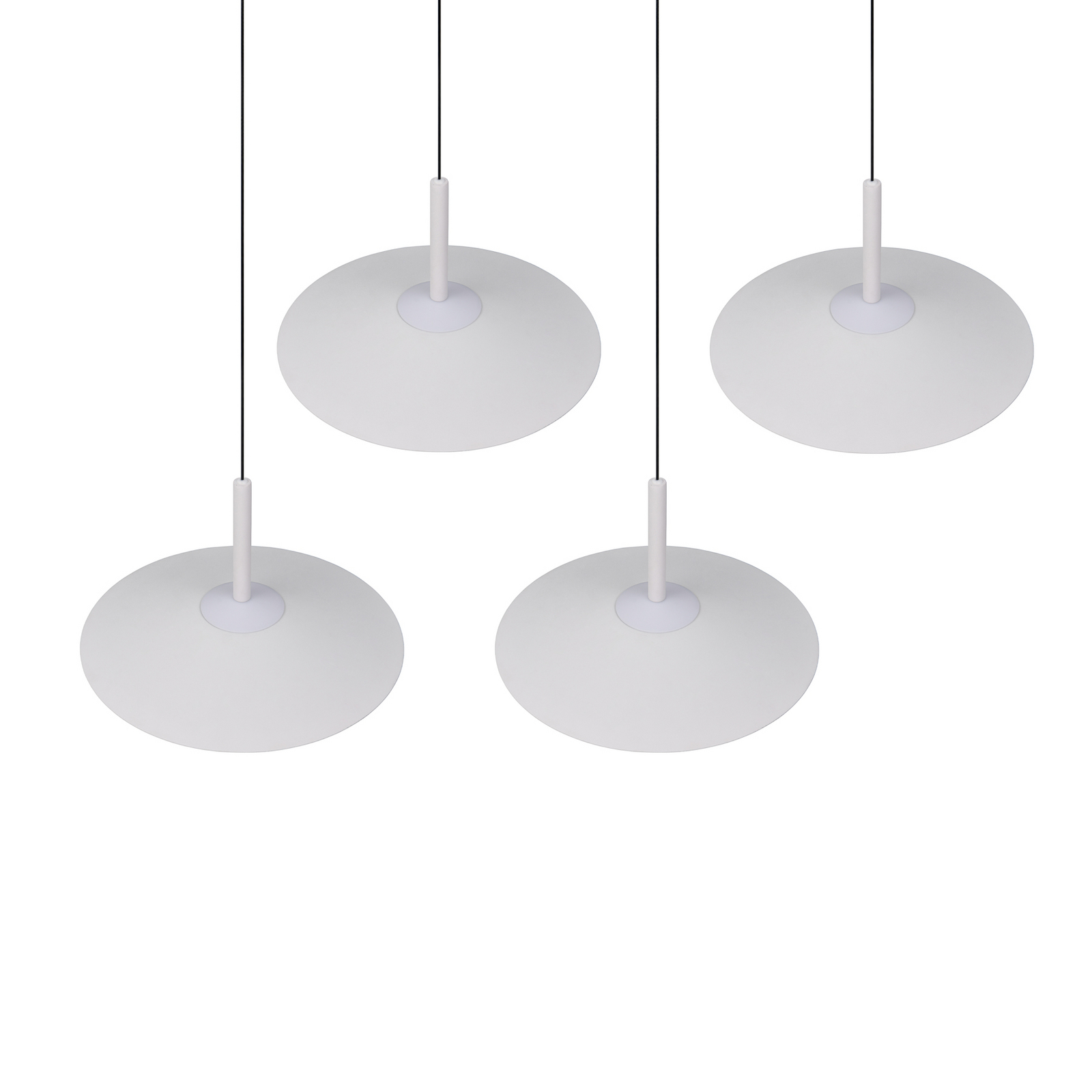LED piekaramā lampa „Amalo“, matēti balta, garums 146 cm, CCT, 4 spuldzes. LED piekaramā lampa „Amalo“, matēti balta, garums 146 cm, CCT, 4 spuldzes.
