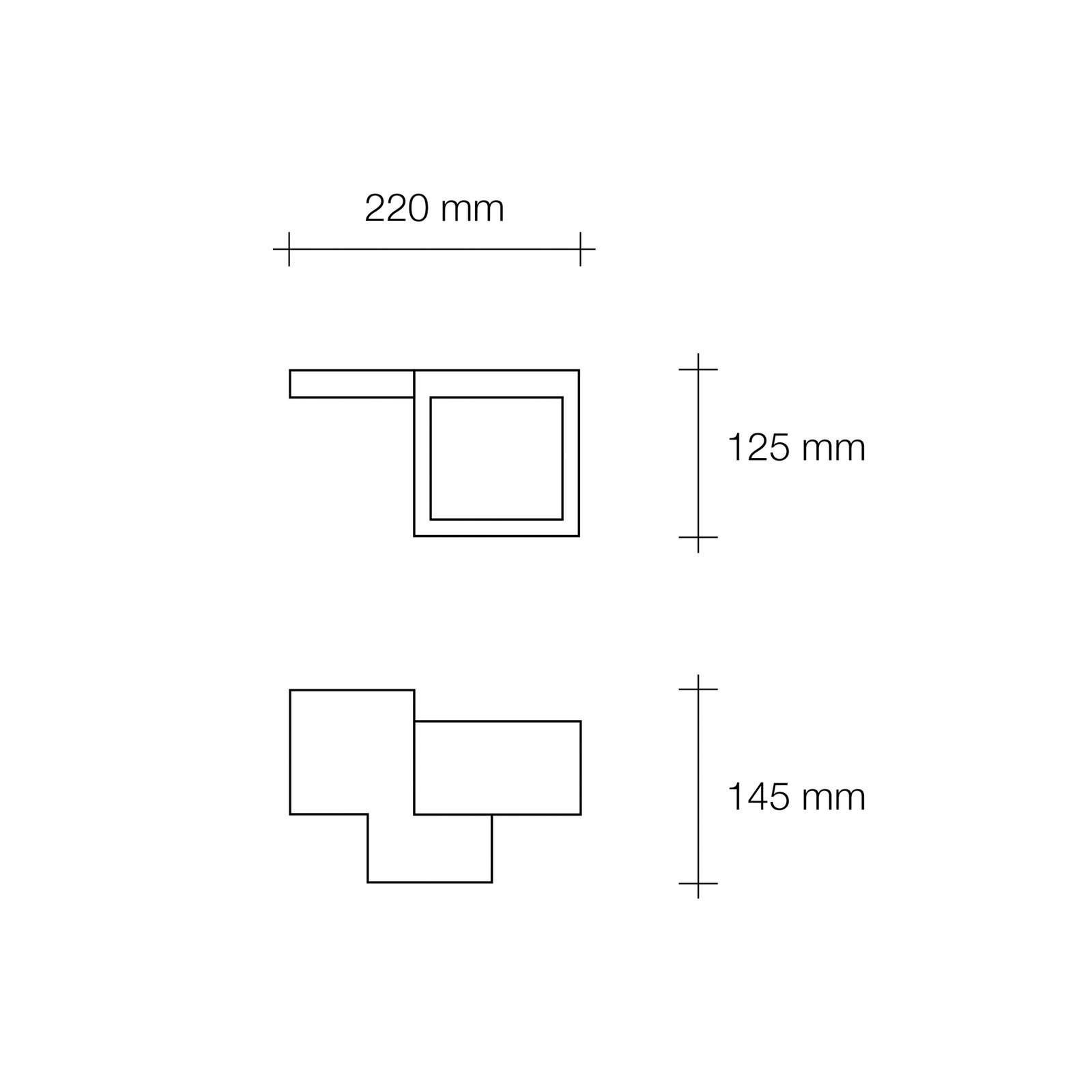 Side wall light, 22 cm wide, white, plaster, GX53