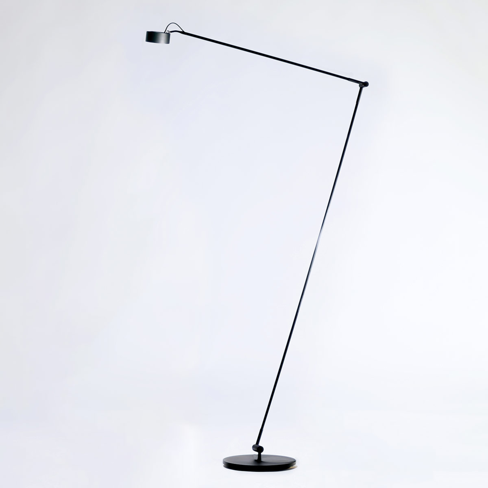 Absolut/ Radius Basica 930 H LED floor lamp with arm, black, for Workroom / Office, steel, carbon fibre, aluminium, 9 W, energy efficiency: A+, H: 170 cm