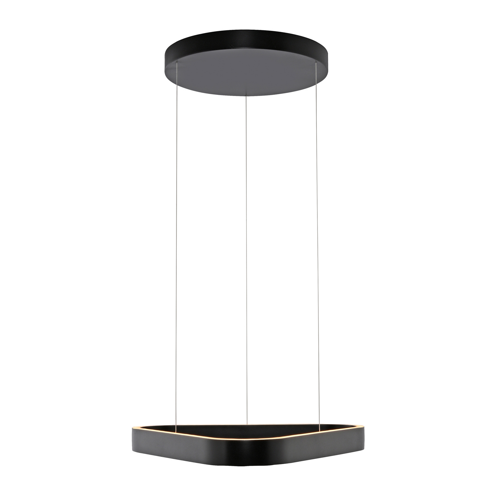 Lámpara colgante LED Q-Stretto de Paul Neuhaus, negra, 60 cm