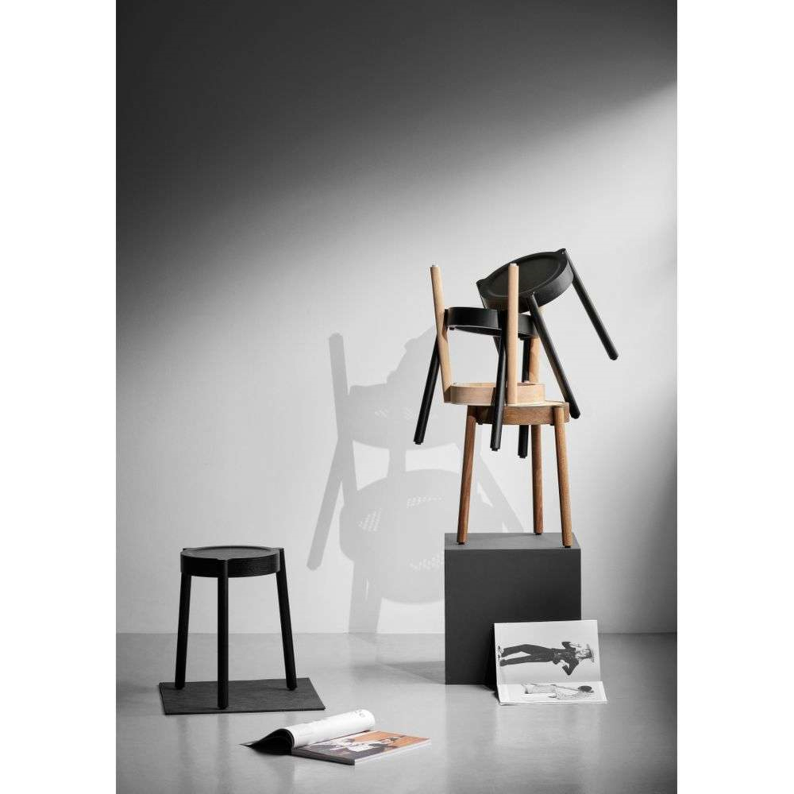 Pal Stool Black Painted Oak - Northern