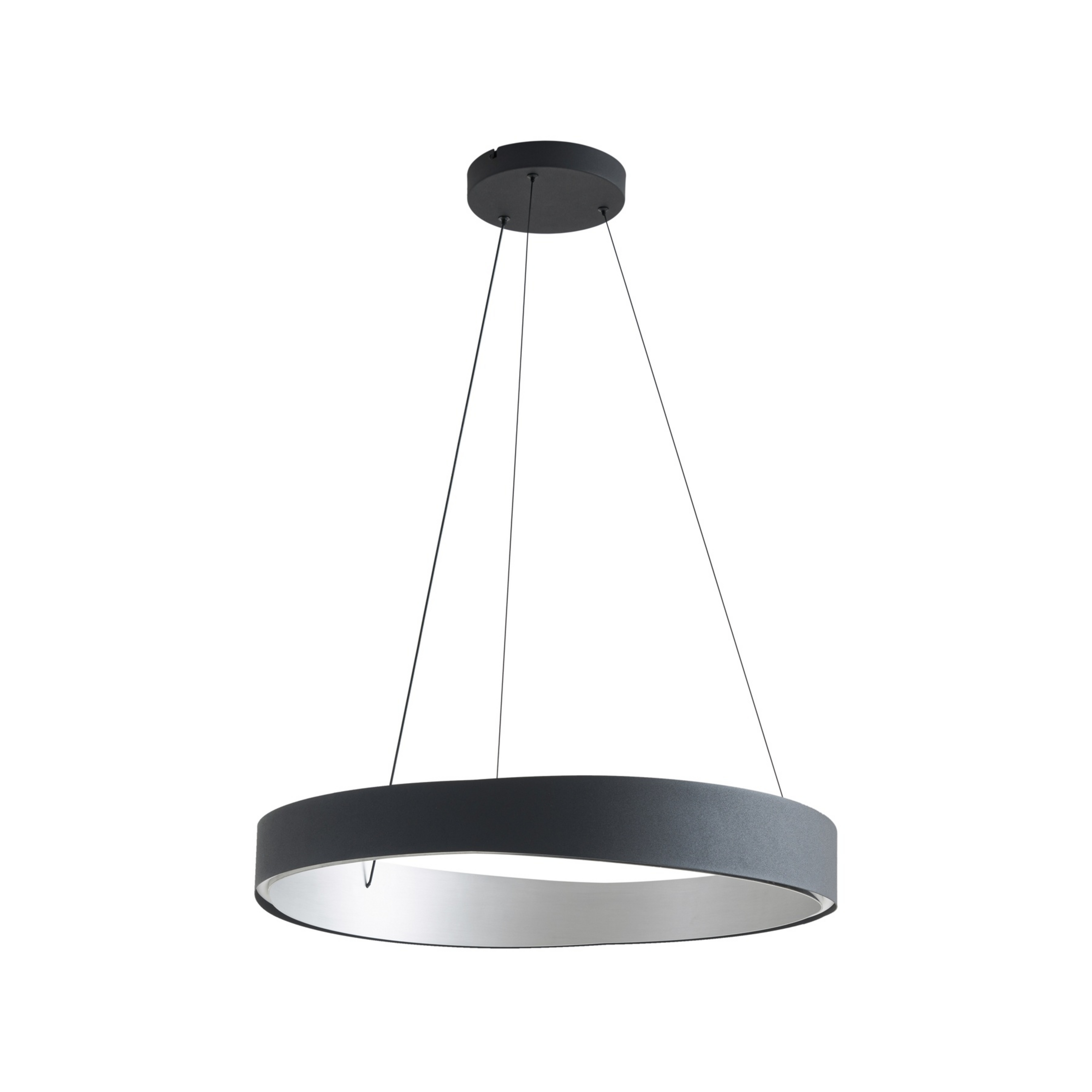 Daelor LED-hængelampe, CCT, sort/aluminium, dæmpbar - Lucande