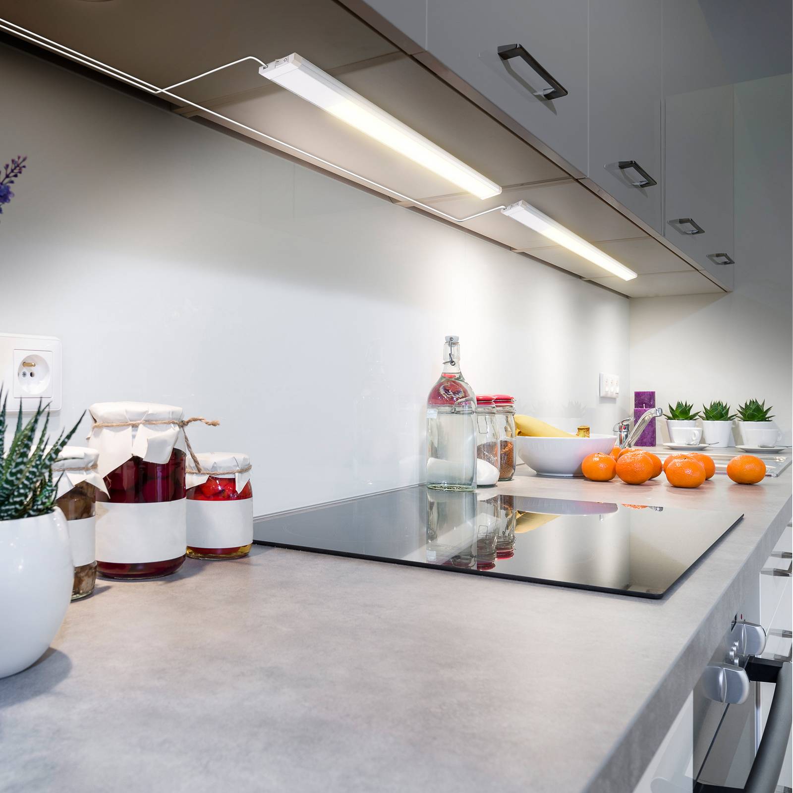  B.k. Licht Led-unterschrankleuchte Lord, Länge 57,5 Cm, Silber, 3.000 K 