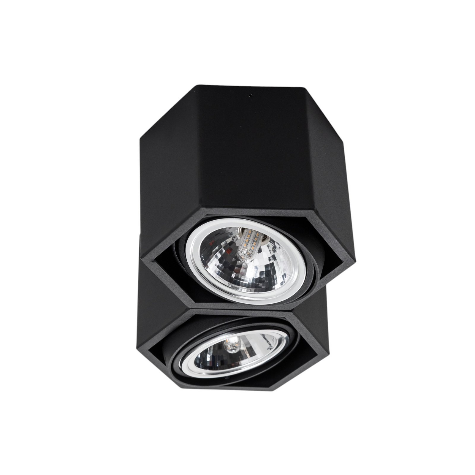 Plafón Elvas orientable 2 luces negro