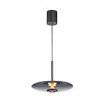 Suspension LED E-Vitrum, platine, verre/aluminium, CCT - PURE