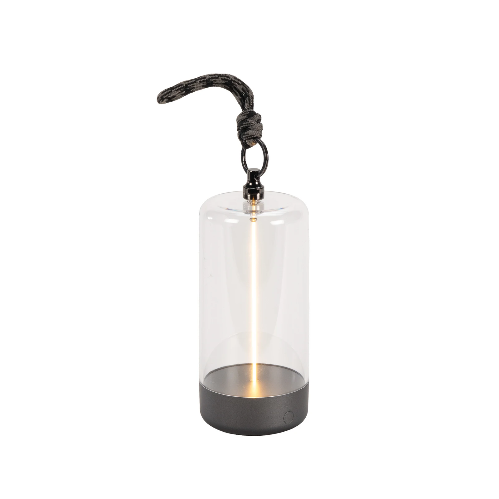 LED tafellamp Edison, hoogte 15 cm, grijs/helder, IP54