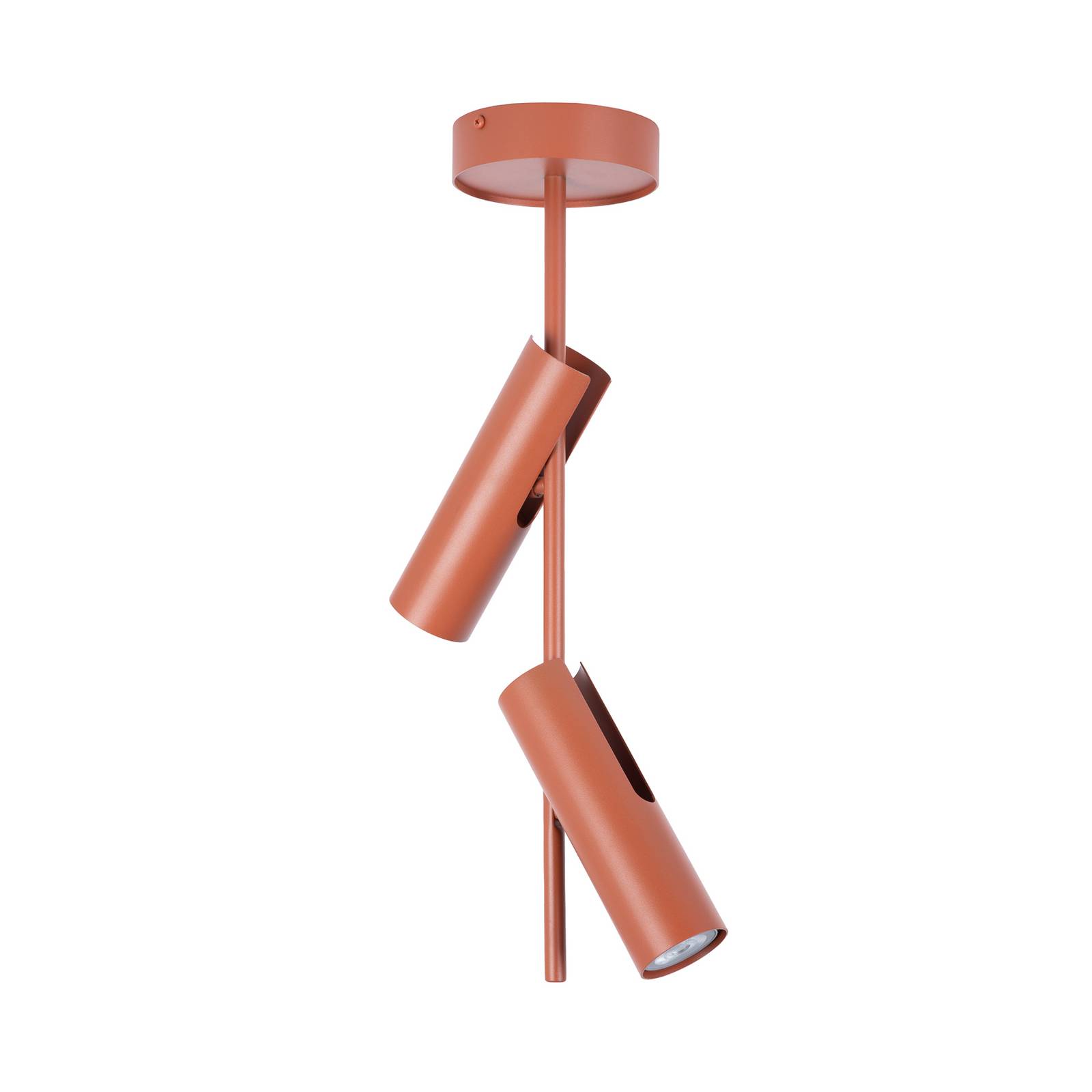 Deckenspot Leda 2, ziegelrot, 2-flammig, Höhe 55 cm günstig online kaufen
