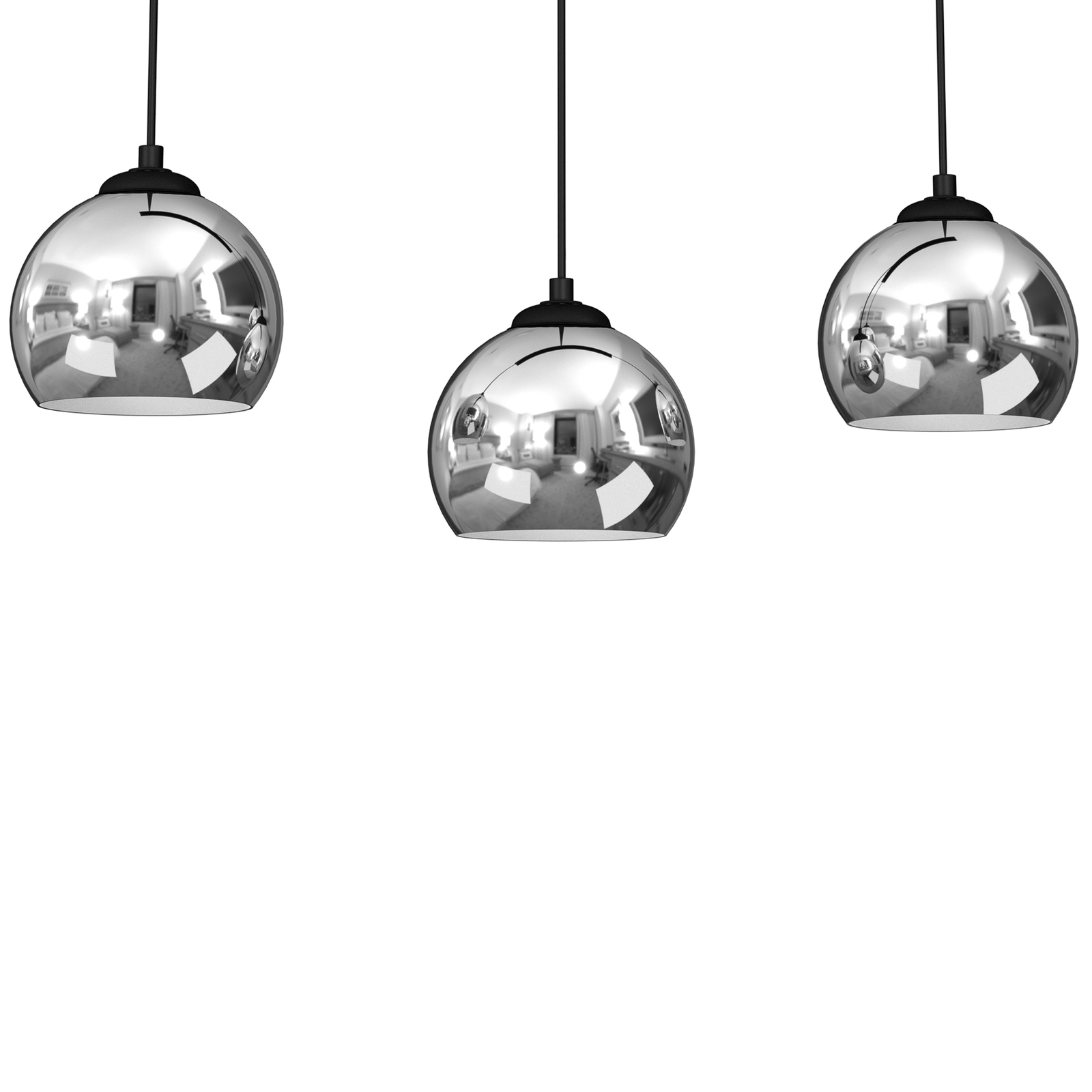 Tory hanging light black/chrome 3-bulb