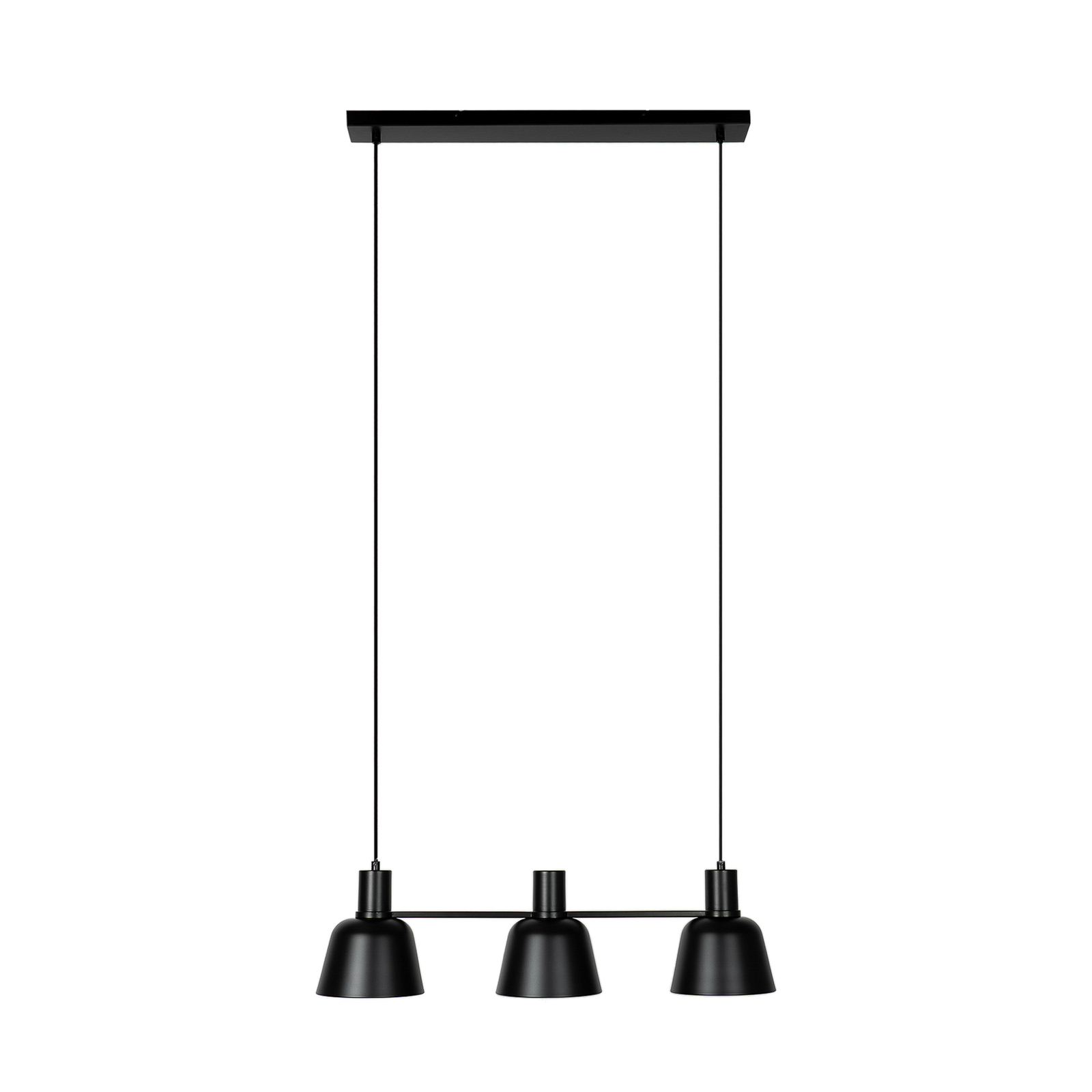 Lucande Servan hanging light, black, 3-bulb