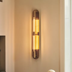 Aplique de pared Liberty Double, color dorado, 2 luces, altura 83 cm