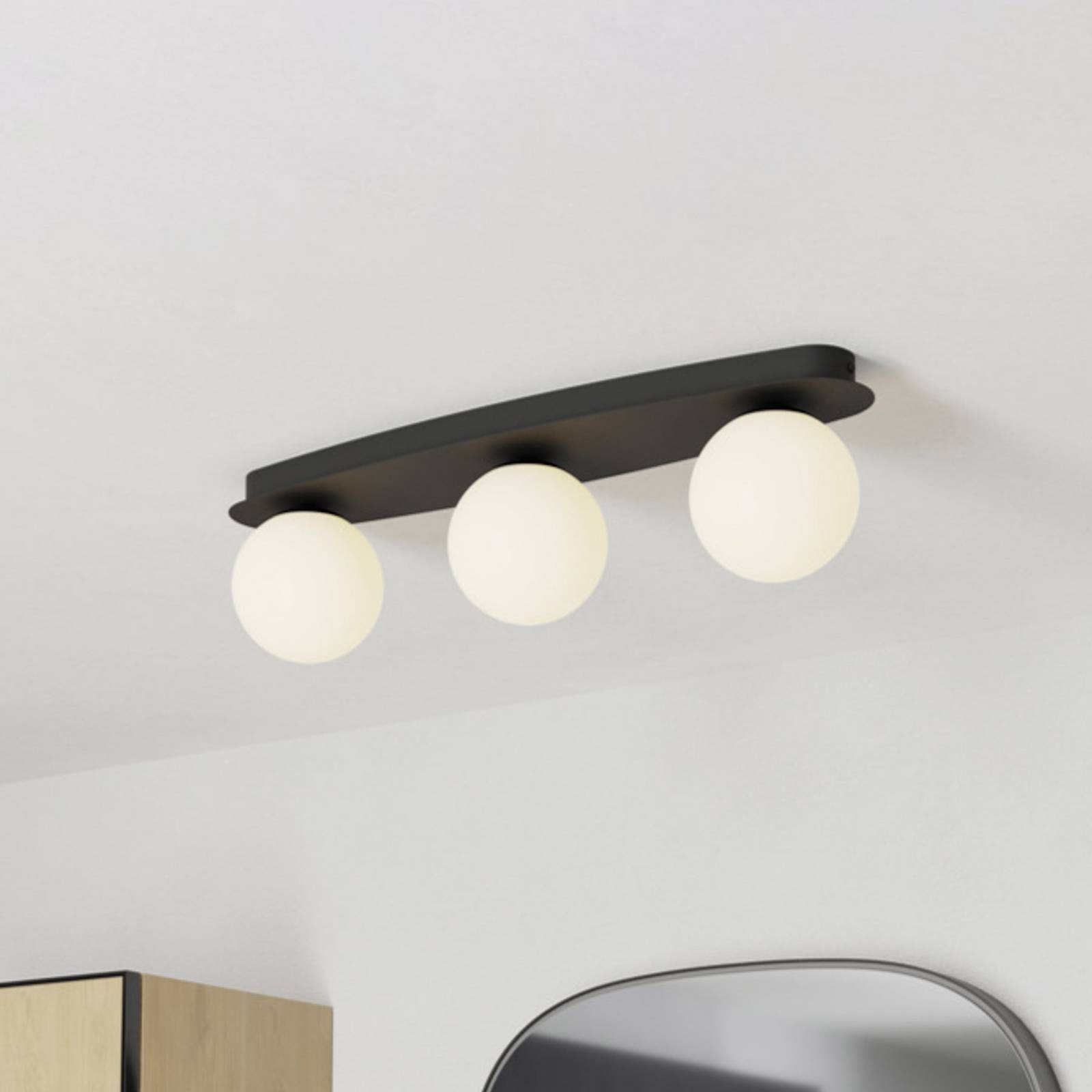 Lampa sufitowa EGLO CASTROVIDO, czarna, 58 cm, 3-punktowa, IP44, G9-LED