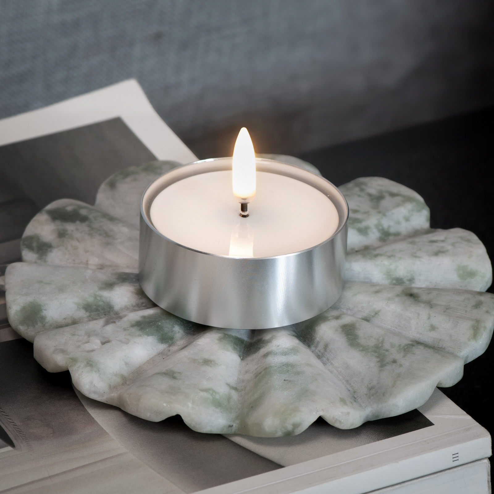 MELTED MAXI LED-blockljus, 2-pack, silver - Uyuni Lighting