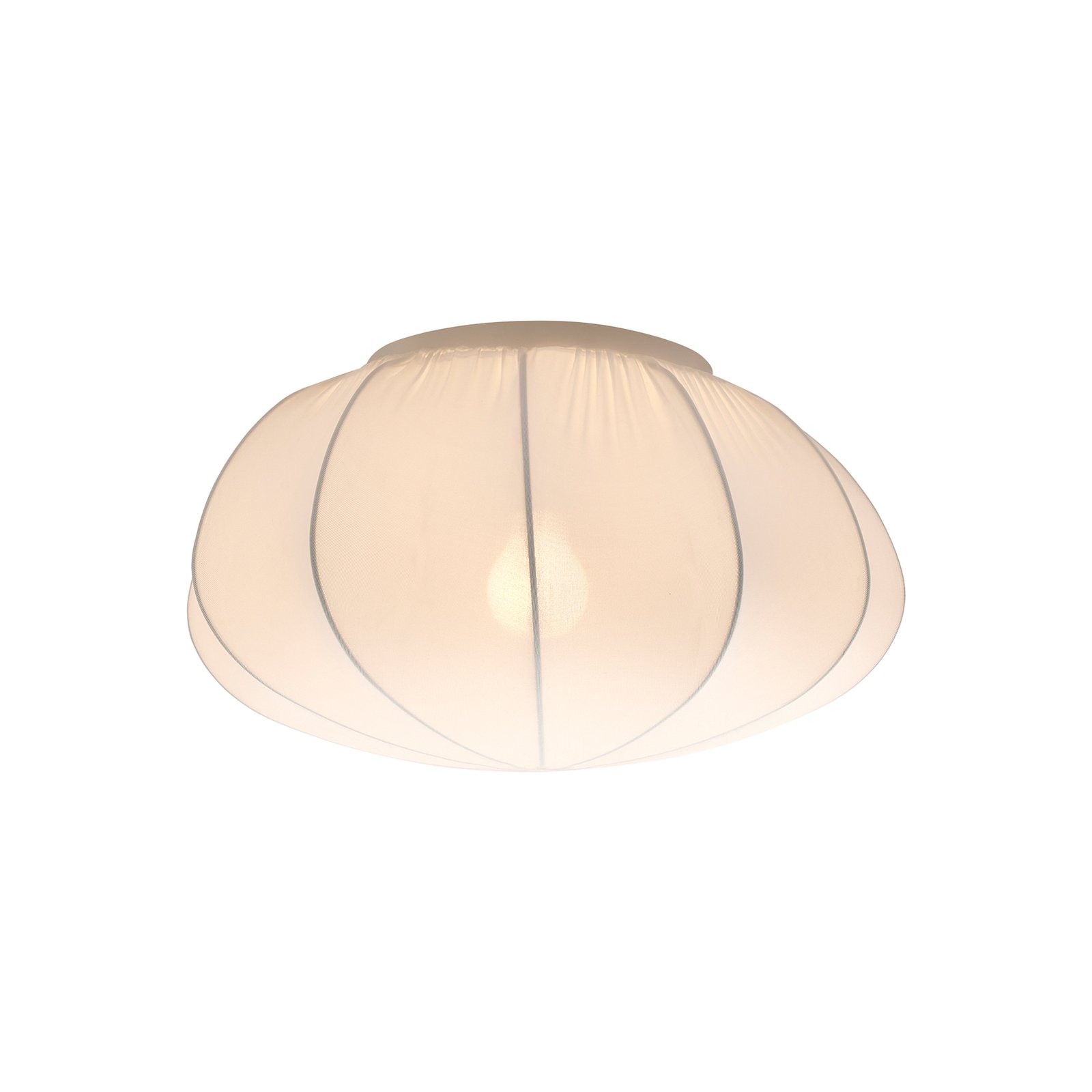 Plafondlamp Aeron, textiel, wit, diameter 40 cm