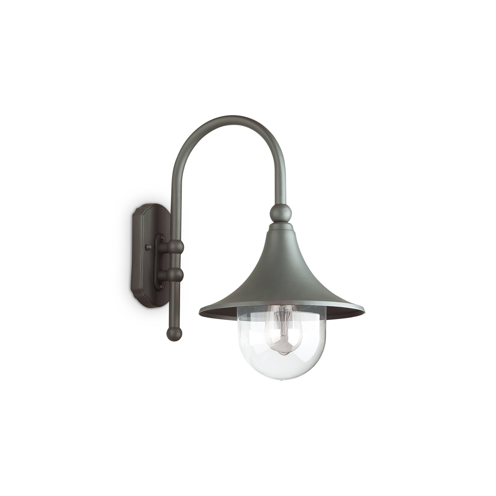 Ideal Lux outdoor wall lamp Cima, anthracite, metal, height 46 cm