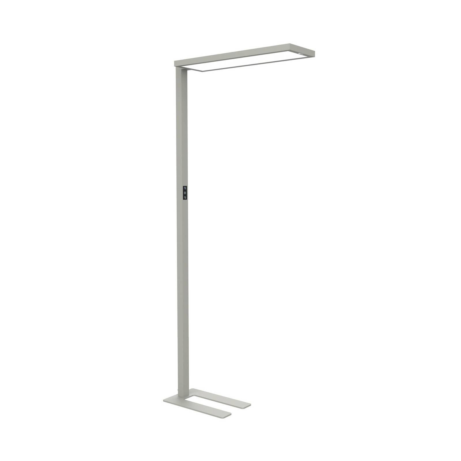 LED-Büro-Stehleuchte MAULsenja, silberfarben, Sensor, 196 cm