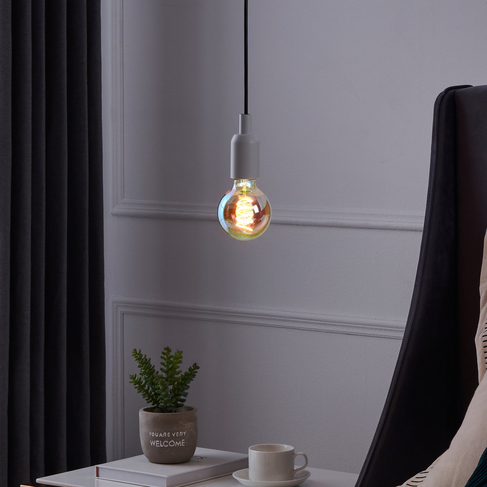 LED-Lampe E27 4W G80 2000K Filament irisierend dim