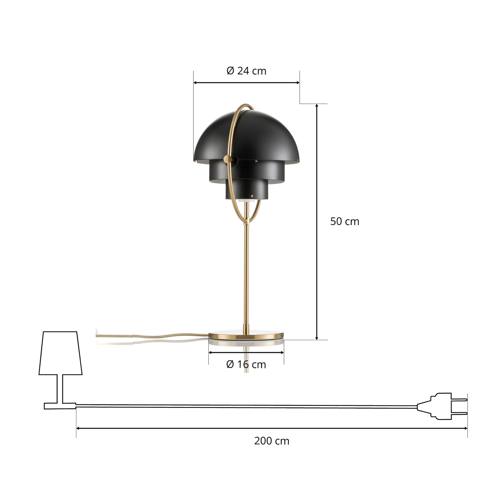 Multi-Lite Tischleuchte Brass/Black - GUBI