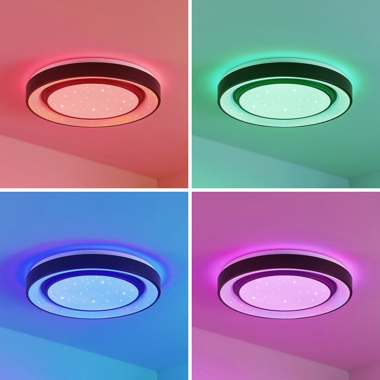 Lindby Smart LED plafondlamp Gamino, Tuya RGBW CCT 48 cm