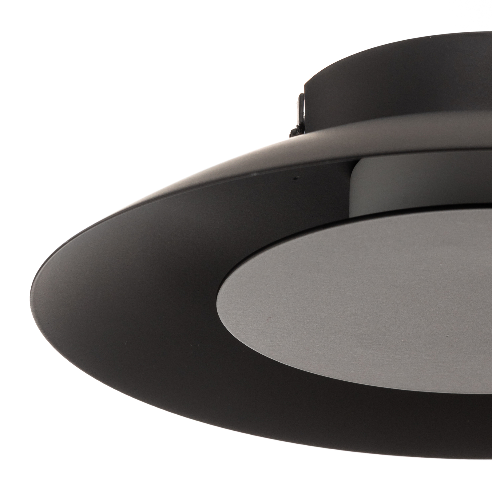 Foskal LED-taklampe i svart, Ø 21,5 cm