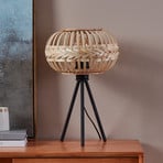 EGLO Amsfield 1 -pöytälamppu puuta, kolmijalka