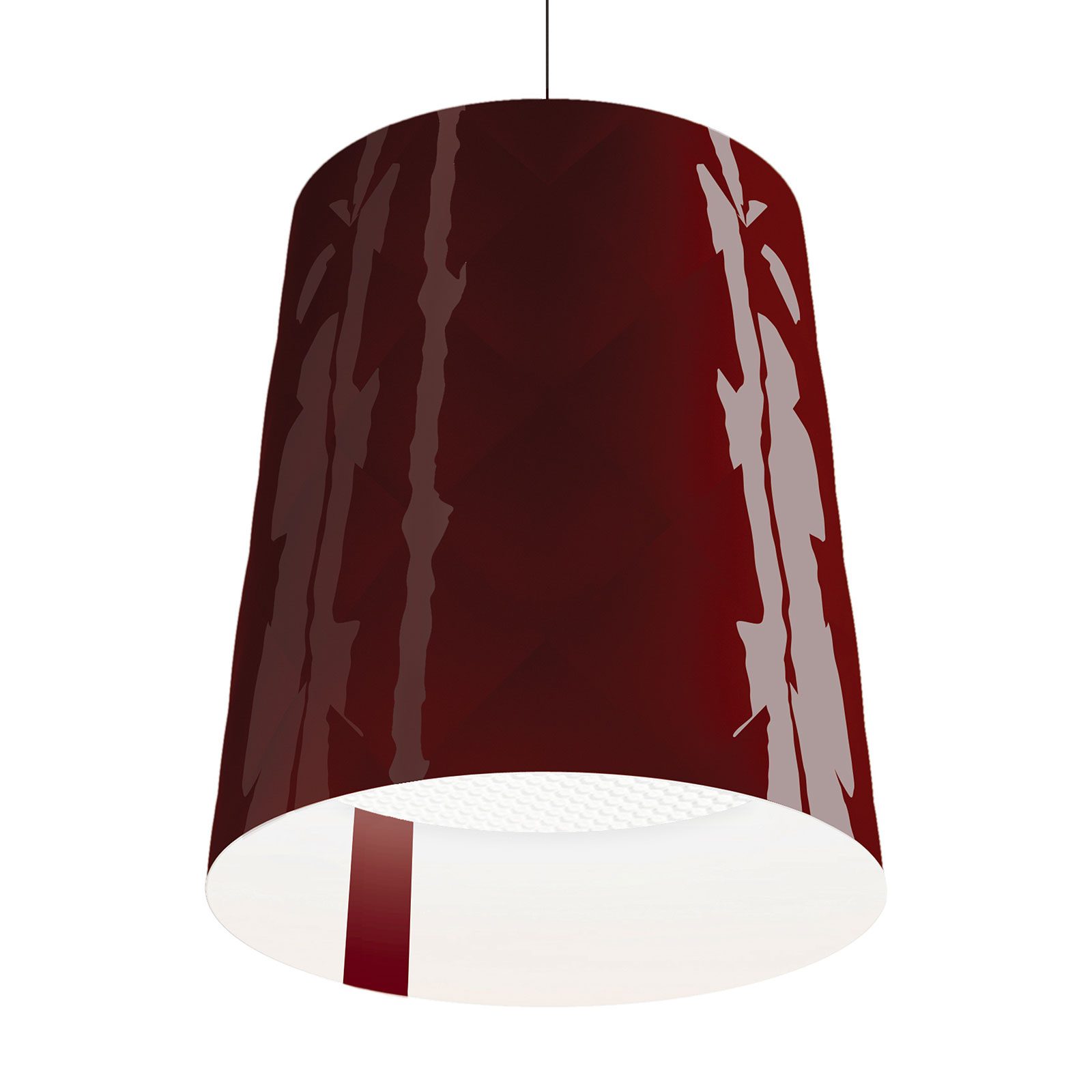 Kundalini New York hanging light, Ø 45 cm, red, for Living / Dining Room, plastic, E27, 30 W, energy efficiency: A++, H: 51 cm