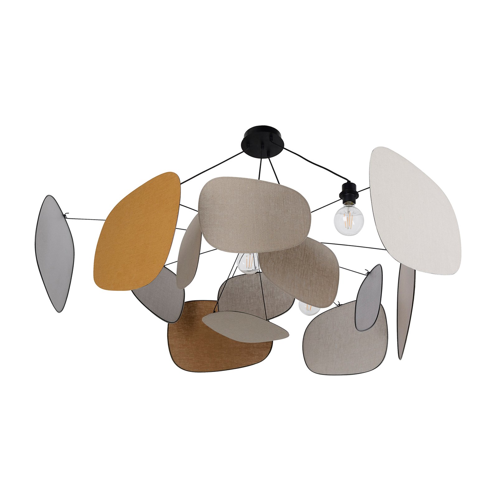 Hängelampe Screen 70's, Ø 150 cm, Leinen, bunt - MARKET SET Hängelampe Screen 70's, Ø 150 cm, Leinen, bunt - MARKET SET