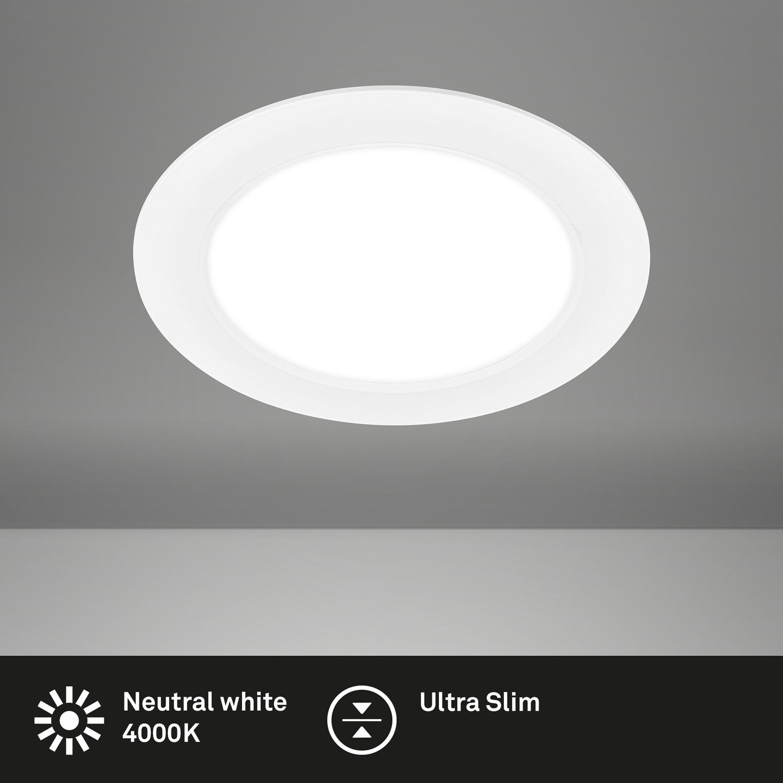 Luminaire encastrable LED Jeft, Ø 17 cm, blanc, 4000K, pas dimmable