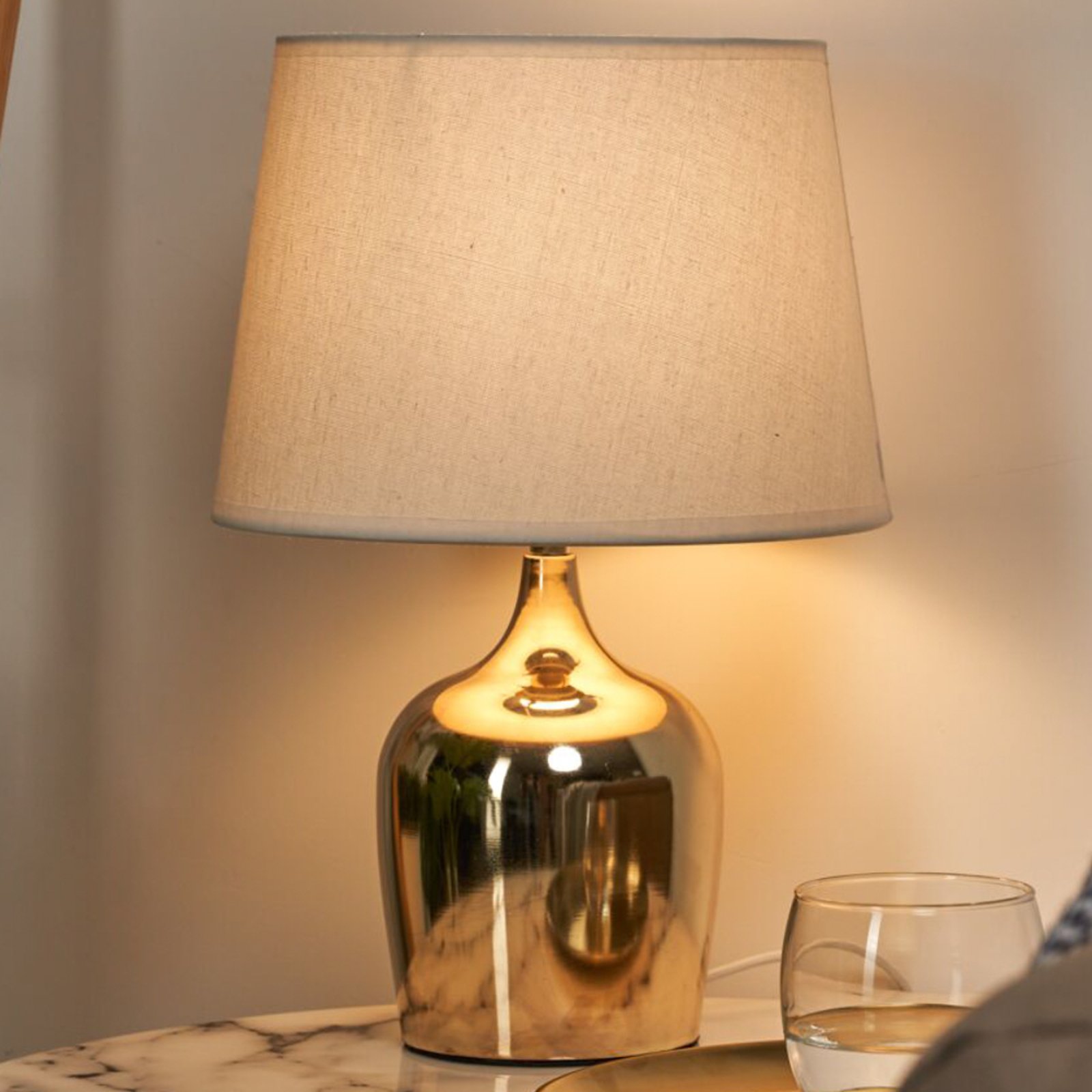 Pauleen Golden Glamour lámpara mesa en oro/blanco