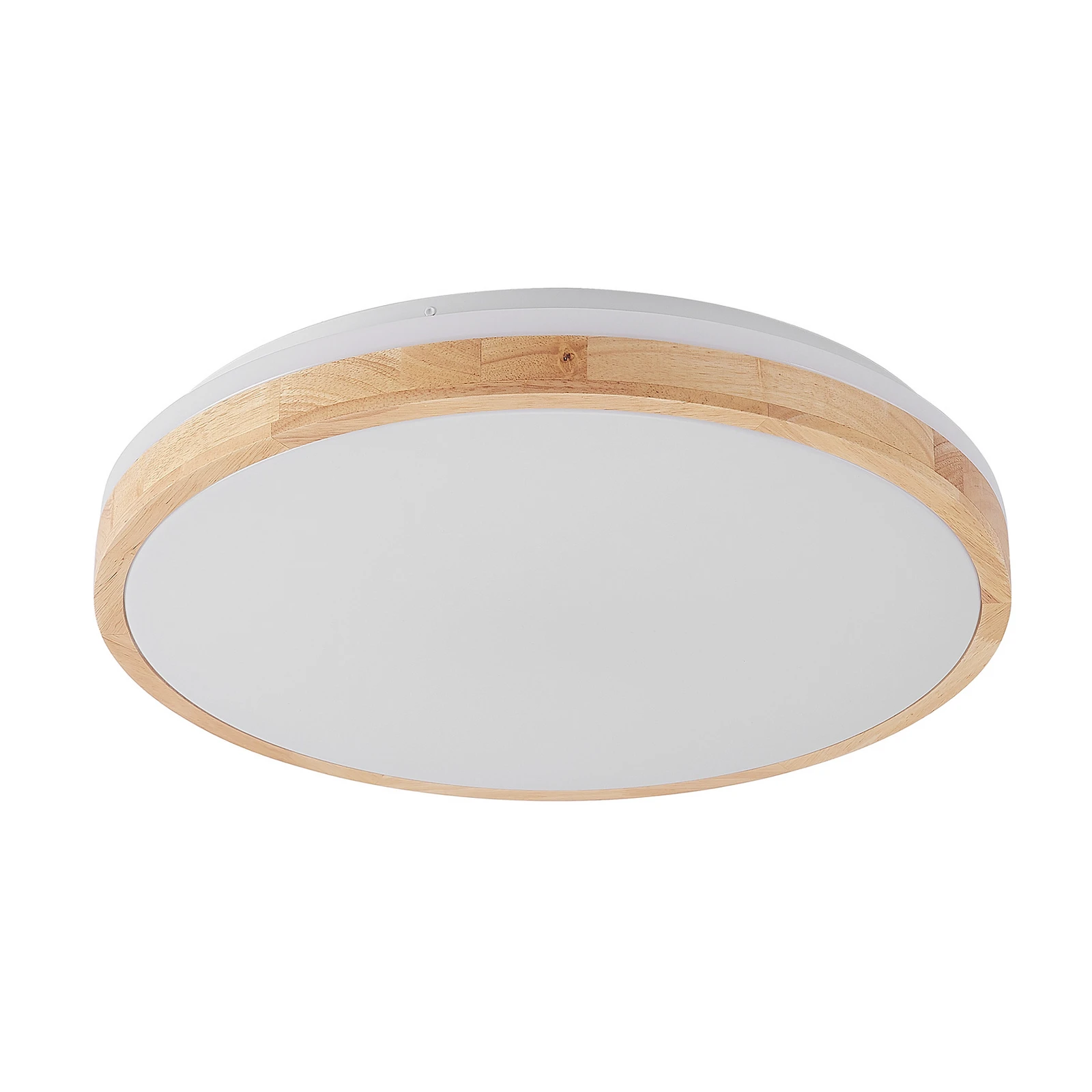 Lindby Candeeiro de teto LED Emiva, Ø 49 cm, CCT, madeira