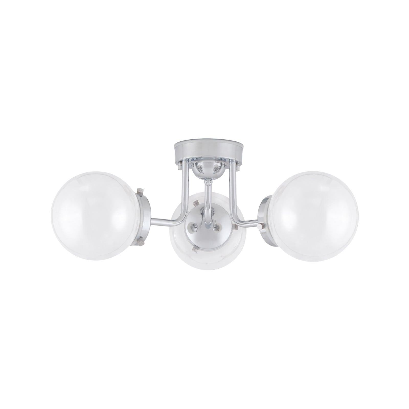 Alley badrumstaklampa, Ø 50 cm, krom/vit – Globen Lighting - Skandinavisk - Metall - Med flera ljuskällor