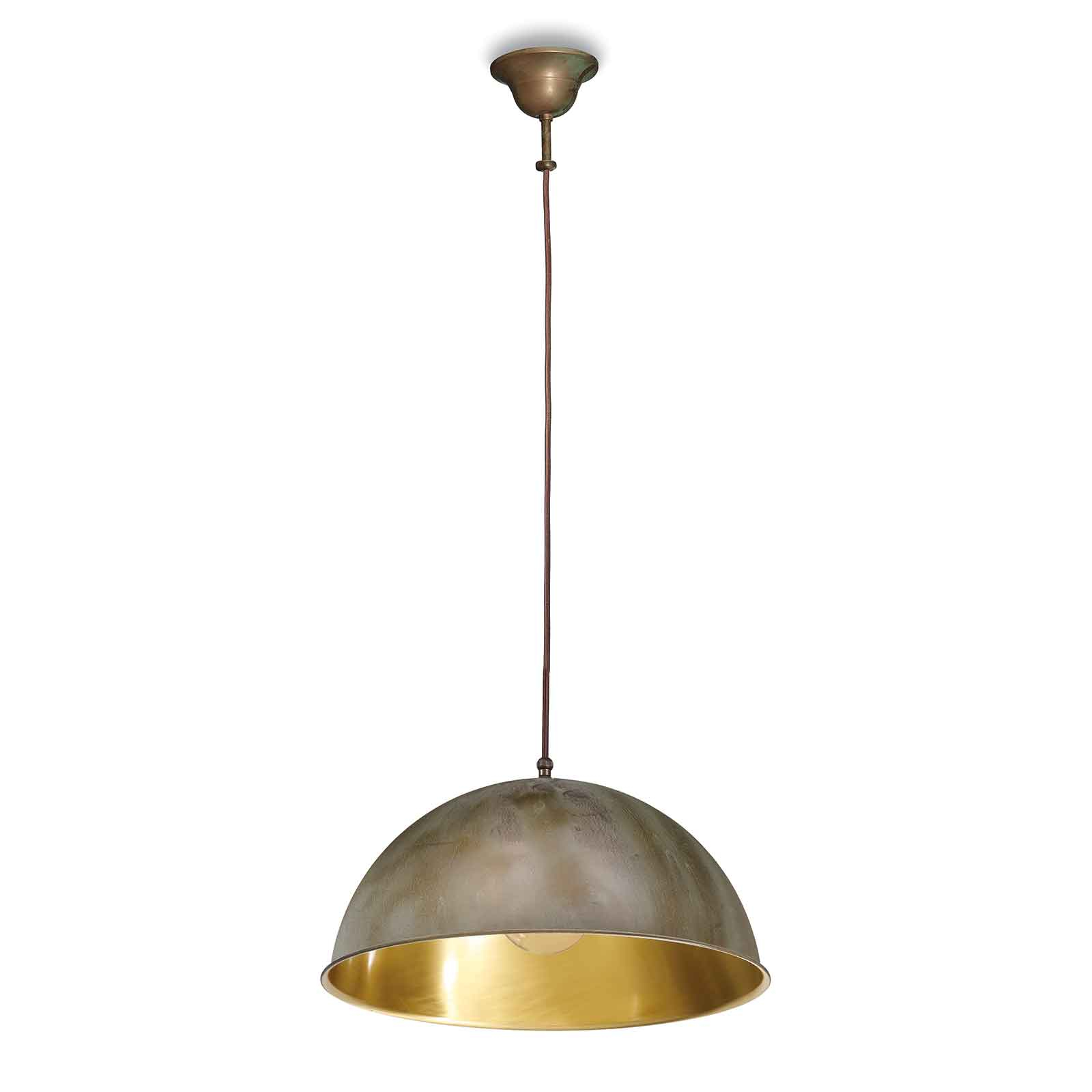 Circle hanging light, gold/antique brass, Ø 30 cm