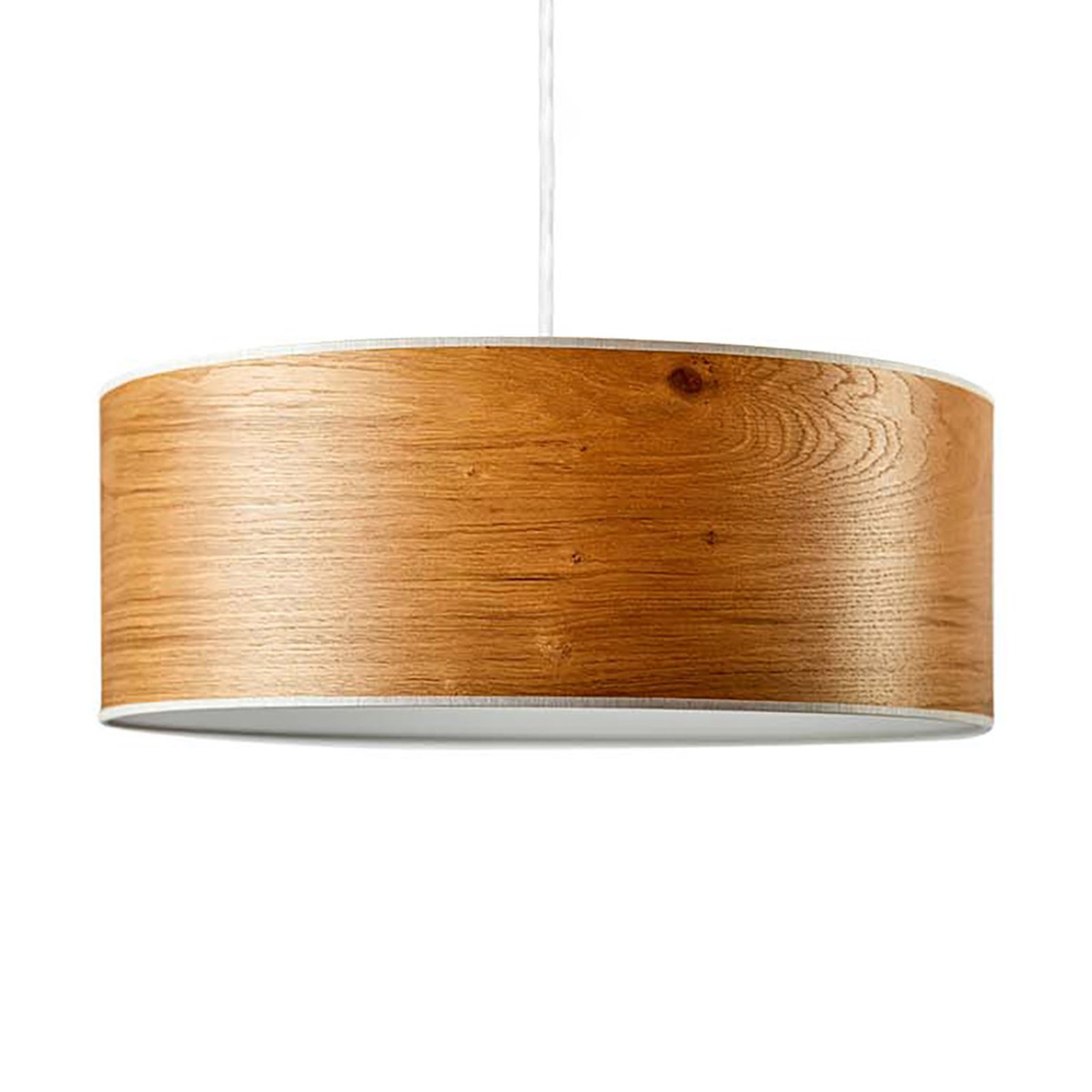 LeuchtNatur Discus hanging light wooden shade with white