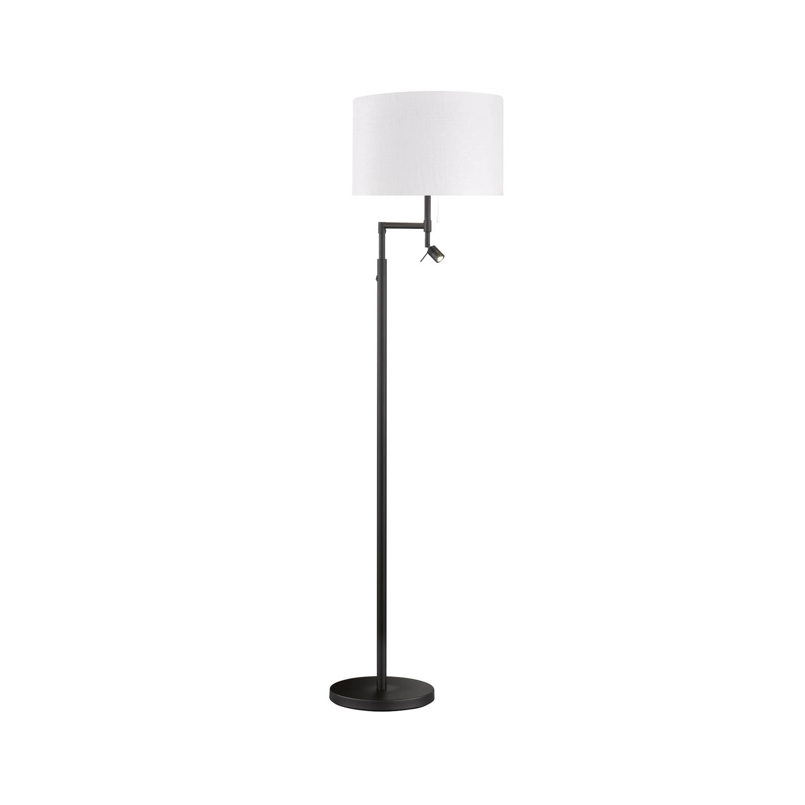 Lampadaire Teramo avec liseuse LED abat-jour blanc