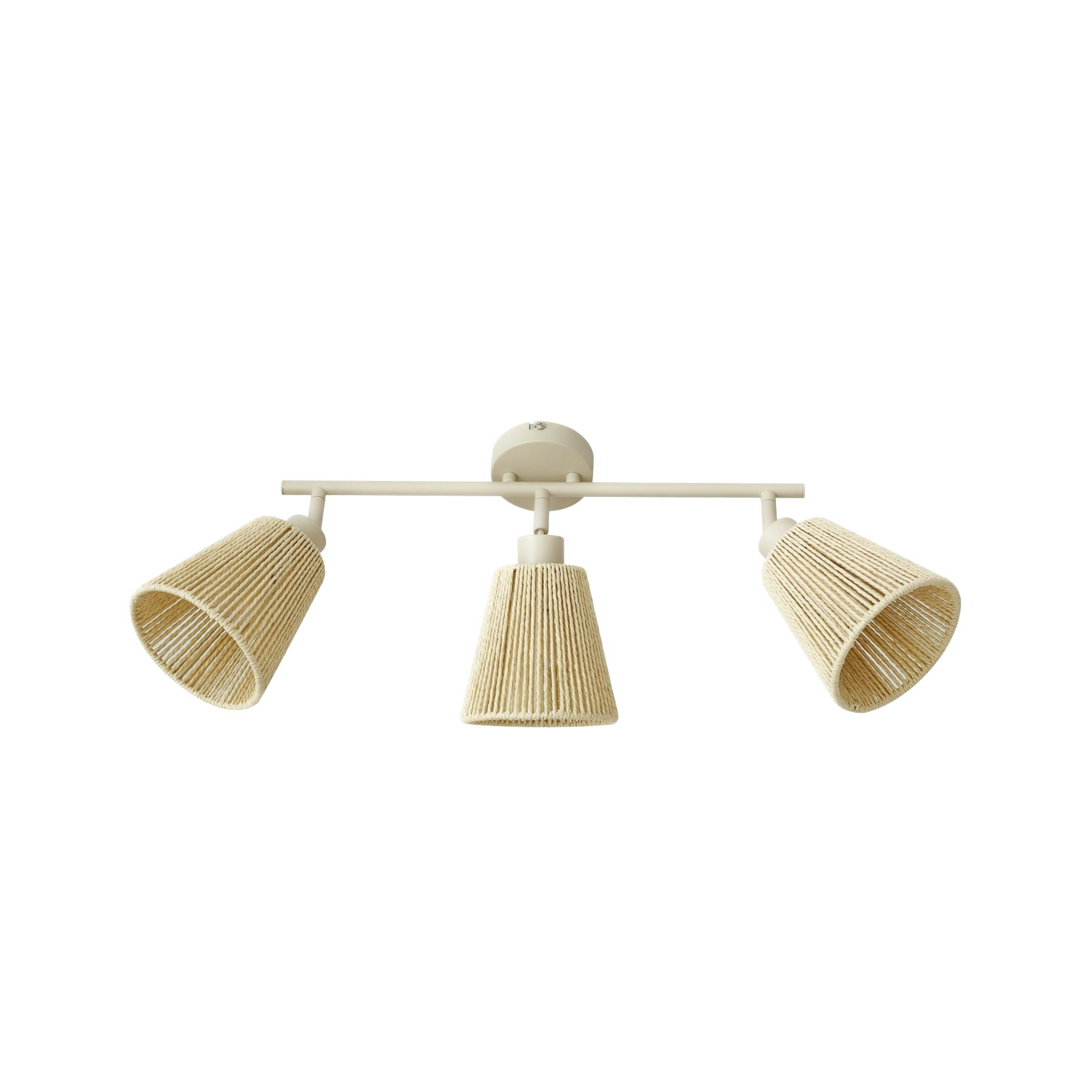 Stropní světlo Anuva, 72 cm, béžové, papírové, 3žárovkové – Lindby