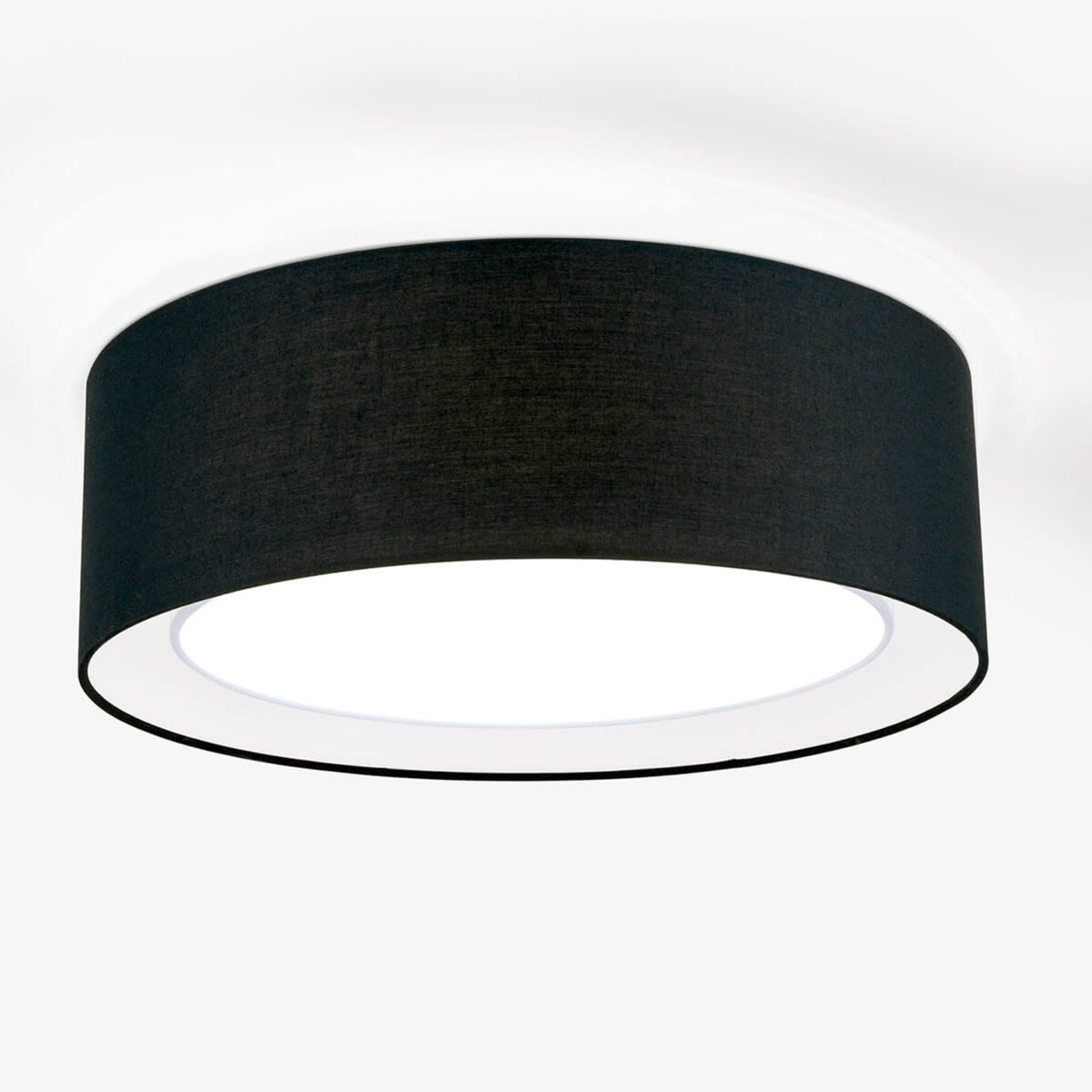 Round fabric ceiling light Antoni in black