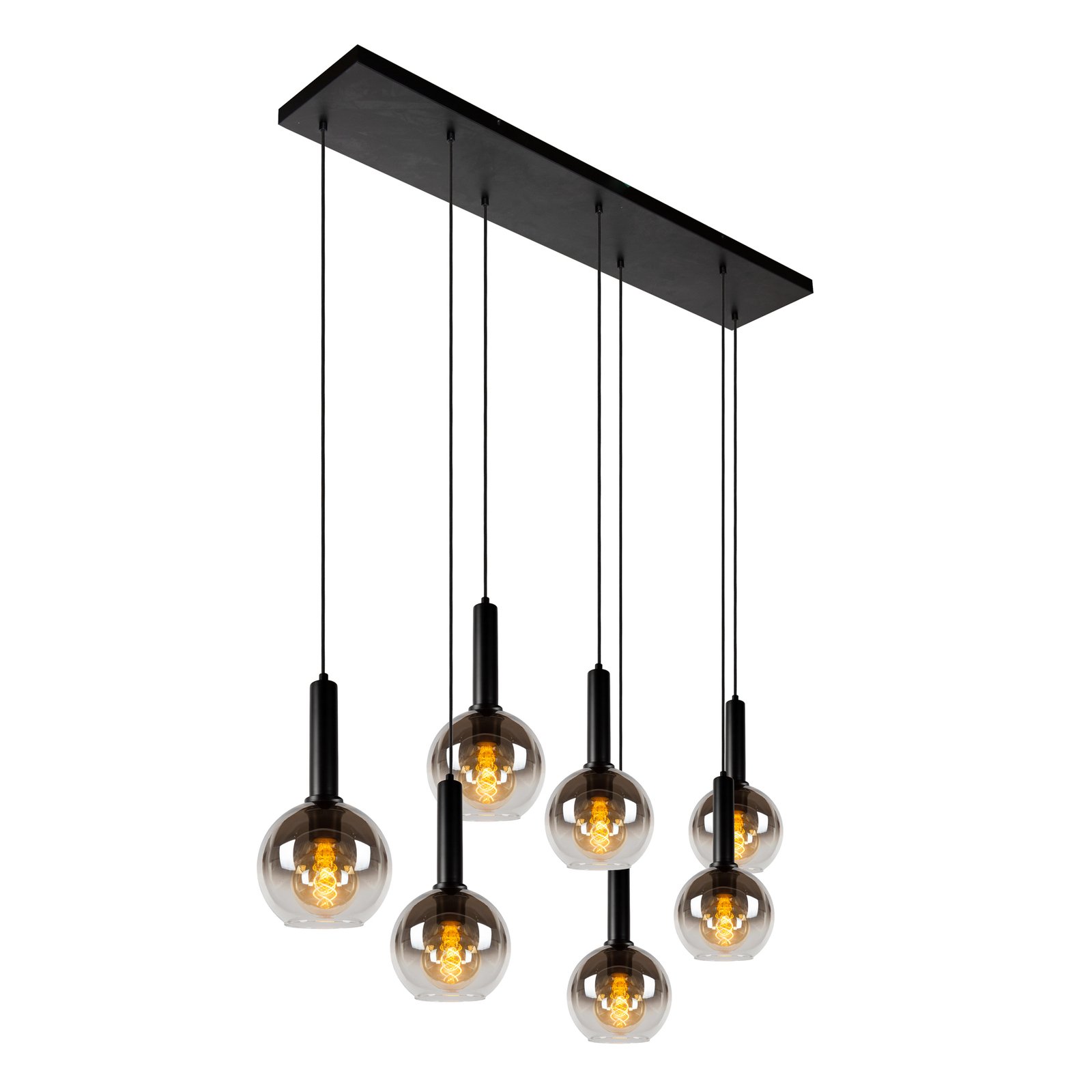 Hanglamp Marius, zwart, 7-lamps