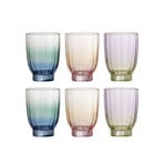 Sada 6 farebných pohárov Nicoline, výška 11 cm, sklo – Bloomingville
