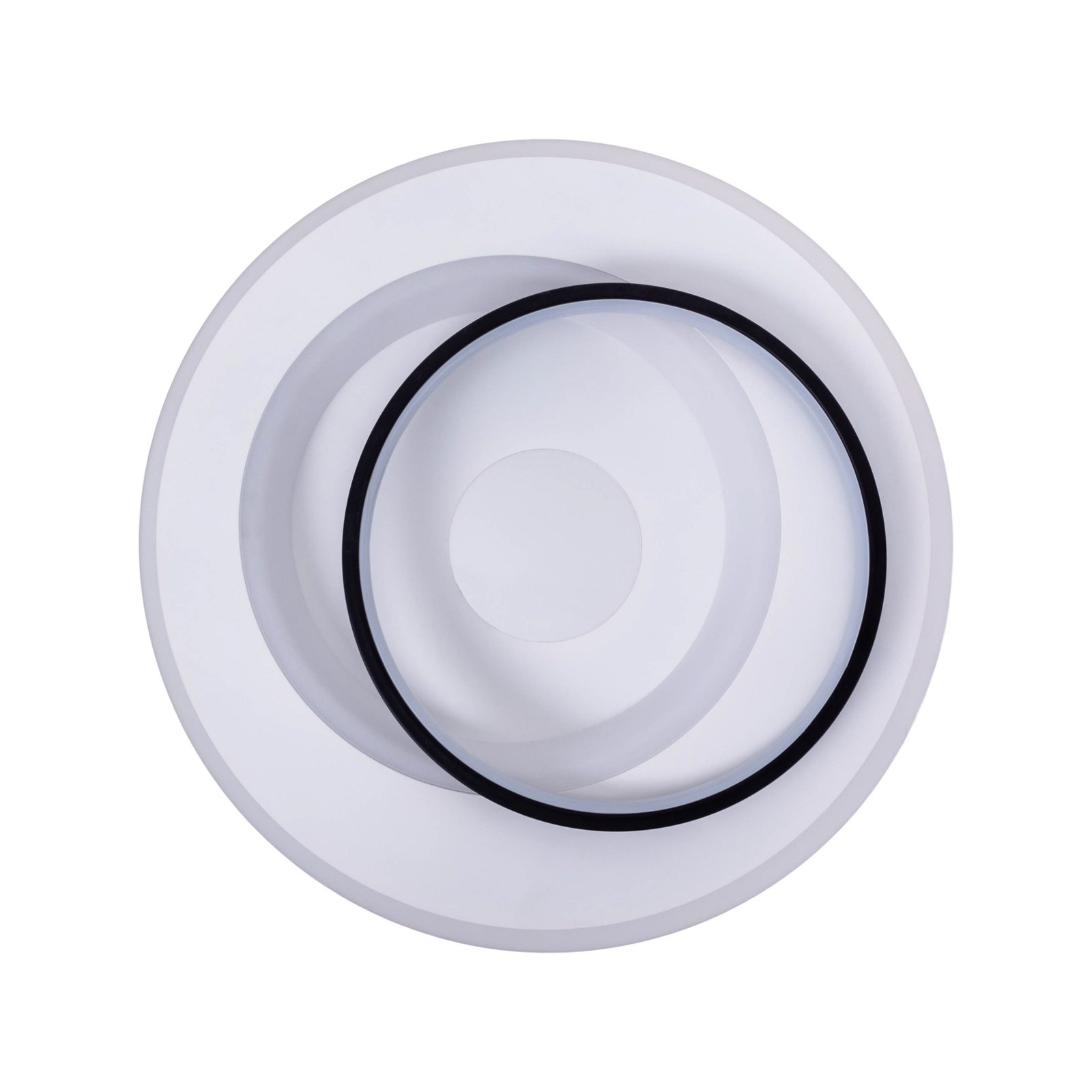 Plafonnier LED Malea. blanc/noir, métal, Ø 49 cm, CCT